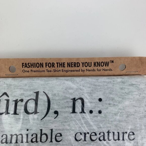 Vintage 90s Single Stitch Geeky Short Sleeve T-Shirt Large Gray "Nerd Definition - Picture 3 of 6